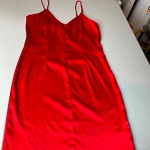 Women Satin Look Red Mini